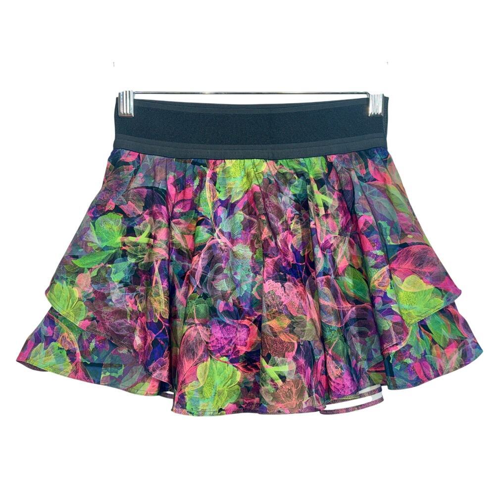 NEW Lululemon Court Rival High-Rise Floral Tennis Skirt Skort Shorts Womens Sz 4